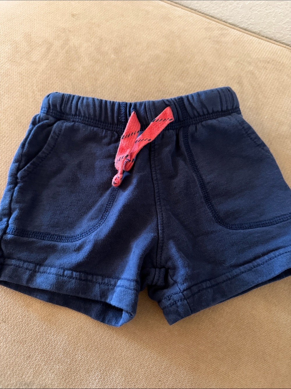 Kids Carter’s Navy Shorts with Coral Drawstring 12M